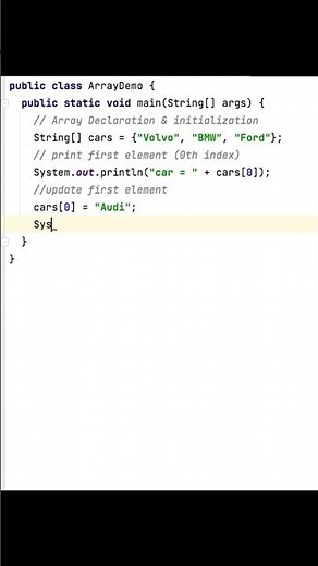 Array in java | Array declaration and initialisation
