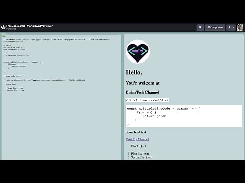 Build a FreeCodeCamp Markdown Previewer Project By Using ReactJs