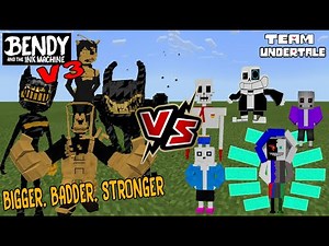 NEW Bendy and the Ink Machine V3 vs Undertale (Sans, Saness, Xans V2) Minecraft PE