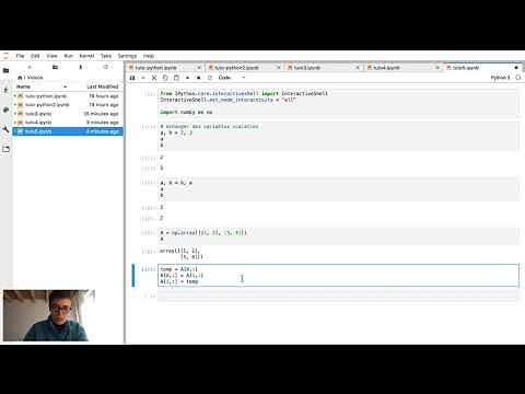 Echanger deux variables, deux lignes d'une matrice, etc. [Python pour les maths] Tutoriel 5