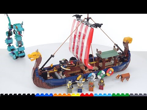 LEGO Creator Viking Ship & Midgard Serpent MAIN build review! Solid ship design with lots of room