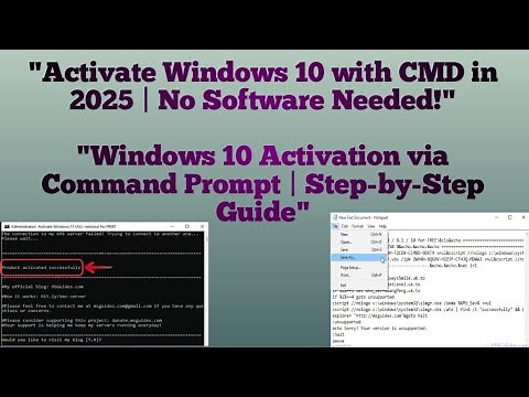 "Activate Windows 10 with CMD in 2025 | No Software Needed!"Windows 10 Activation via Command Prompt