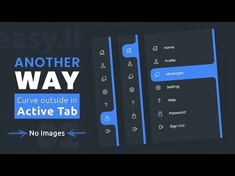 Navigation Menu Using Html CSS & Javascript | Curved Outside in Active Tab