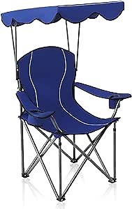 ALPHA CAMP Heavy Duty Canopy Lounge Chair Sunshade Hiking Travel Chair with Cup Holder