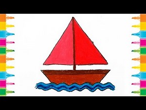 How to draw a simple Boat step by step | Learn Color for Kids | Easy Drawing for Kids
