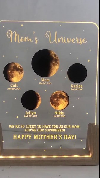 Personalized Moon Phase by Date Gift, Personalised Mom Moon Phase Lamp, Mother’s Day Gifts, Gifts for Mama, Custom Night Light Moon Phase - Etsy