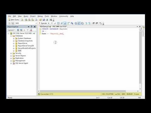 How to create SQL server 2008 database