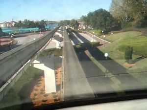 Walt Disney World monorail express trip from front cab