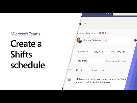 How to create a Shifts schedule in Microsoft Teams