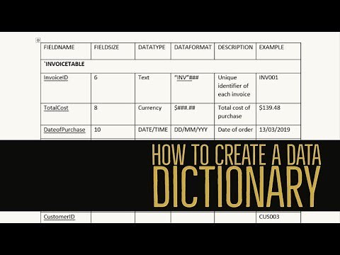 How to create a DATA DICTIONARY (Hospital Transport Database)
