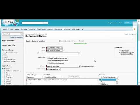 Creating Custom Javascript Buttons in Salesforce