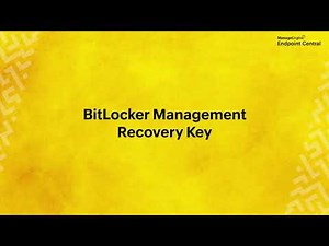 Recovery Key | BitLocker Management Walkthrough | ManageEngine Endpoint Central