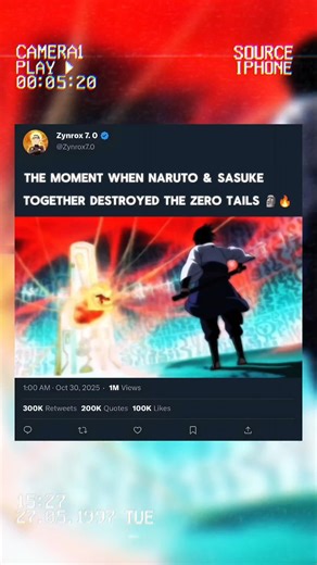 The moment when Naruto & Sasuke together destroyed the Zero Tails 🗿🔥#viralshorts