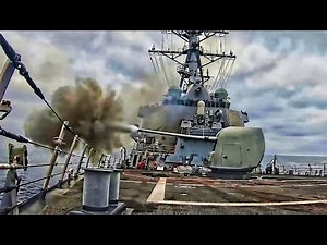 U.S. Navy Destroyer Fires Its Weapons
