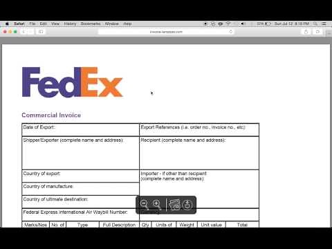 Fill-in FedEx Commercial Invoice Template | PDF