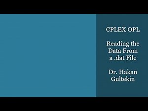 CPLEX OPL Tutorial 04 - Reading Data From .dat File