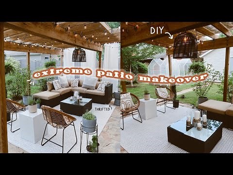 DIY EXTREME PATIO MAKEOVER - Thrifted, DIY, on a Budget! | Outdoor Decorating Ideas