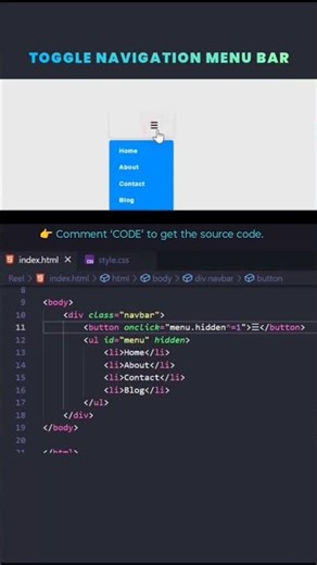 Pure CSS Toggle Menu | No JS Needed | Web Design Trick 💻