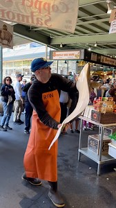 Watch this 30 pound halibut fly #halibut #seafood #pikeplacemarket | Pike Place Fish Market