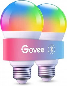 Govee Smart LED Bulbs, Bluetooth Light Bulbs, RGBWW Color Changing Light Bulbs with App Control, A19, E26, Music Sync and 8 Scene Mode for Living Room Bedroom Party, 2 Pack(Not Support WiFi/Alexa)