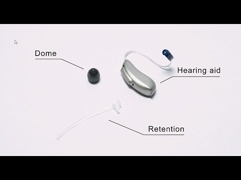 How to attach the retention on a Phonak Audèo M hearing aid