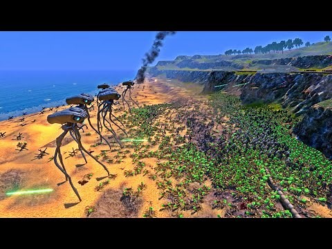 30,000 Alien Invasion vs 4,000 Modern Soldiers - Ultimate Epic Battle Simulator UEBS 4K
