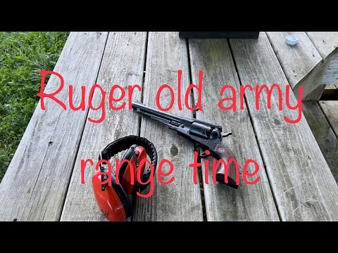 Ruger Old Army Blackpowder revolver at the range.