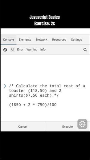 Javascript Basics Exercise 2c #live #code #repeat