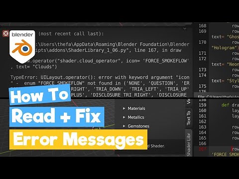 Blender Python Tutorial : Read an Error Message and how to Fix it [learn python for beginners]