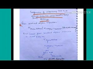 Query tree to Optimal query tree using heuristic optimizer- lecture133/DBMS