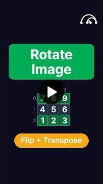 Rotate Image | LeetCode 48 | Blind 75 #leetcode #codinginterview #faang