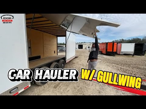 🚗 36ft Enclosed Car Hauler w/ Gull-Wing Doors – Ultimate Hauling Trailer! 🔥
