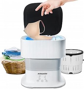 Mini Portable Washing Machine - Collapsible/Foldable Washing Machine with 3 Modes Cleaning for Baby clothes, Socks, Underwear - Portable Mini Washer for Dorm, Camping, RV, Travel