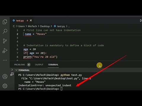 How to fix Python IndentationError: unexpected indent