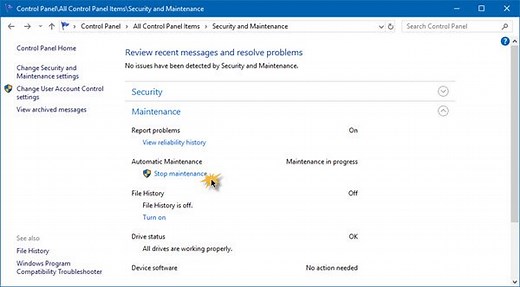 Maintenance in progress message in Windows 11/10