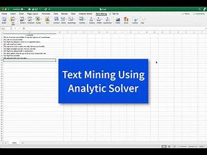 Text Mining Using Analytic Solver
