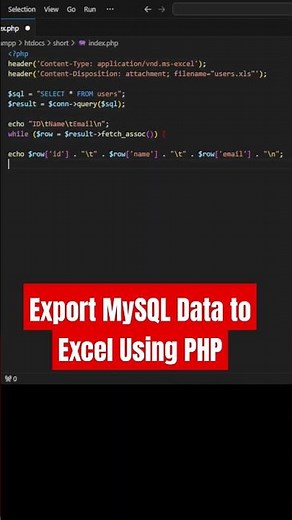 Export MySQL Data to Excel Using PHP