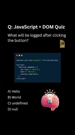 JS Interview Question 🚀 | Predict the Output Before Clicking!