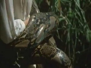 Snake squeeze a Girl