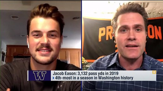 “I’m really excited to see how it all shakes out this weekend.” 👀 Washington Husky Football QB Jacob Eason woke up with #GMFB 👇 📺: GMFB | NFL Network