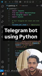 Akshat & Sanskaar • AI Researchers! on Instagram: "Telegram bot using python . . . . #python #programming #college #coding #programmer"