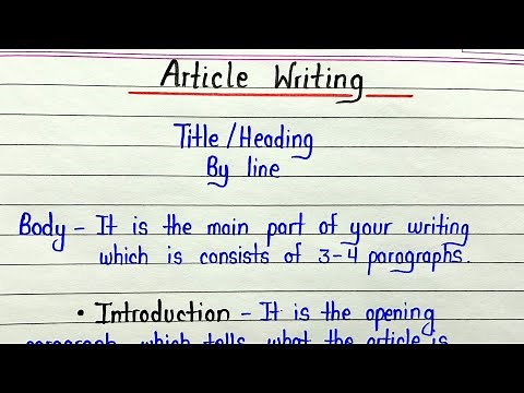 Article writing format || How to write article in english
