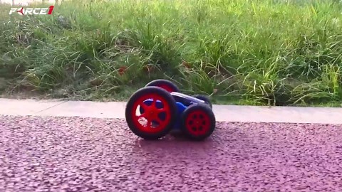 Force1 Tornado Red LED Remote Control Car for Kids- Double Sided Driving Fast RC Cars 360 Flips, Outdoor 4WD Off Road Stunt RC Car, All Terrain Tires, RC Crawler Rechargeable Battery, 2.4GHz Remote