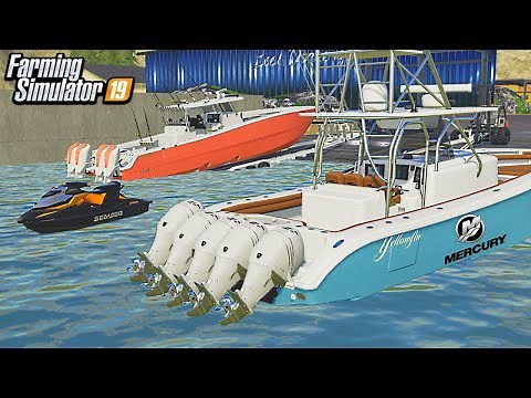 LAUNCHING LUXURY BOATS AND YACHTS! (SUMMER BOATING & JETSKIING) | (ROLEPLAY) FARMING SIMULATOR 2019