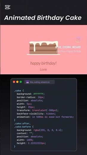 Animated Happy Birthday Greeting Using HTML, CSS & JavaScript | Creative Web Animation #codingtime