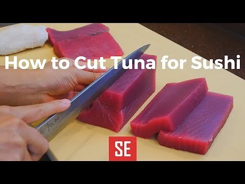 How to Cut Tuna Loin for Sushi ( 金枪鱼寿司)