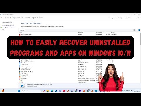 How to Easily Recover Uninstalled Programs and Apps on Windows 10/11