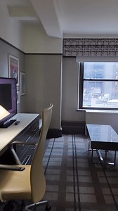 ✨ Live the suite life at Park Central✨ Explore our premier one-bedroom suite! Spanning approximately 540 sq. ft., guests can enjoy a separate bedroom and living area, complete with a marble-topped desk, a bright bathroom, and amenities like a large flat-screen TV. #KeepingItPC #ParkCentral | Park Central Hotel New York