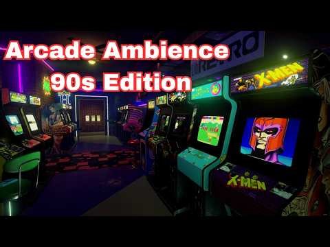 Arcade Ambience 90s Edition | Arcade Video Game Sound Effects & Music | ASMR Arcade Soundscapes