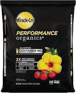 Miracle-Gro Performance Organics All Purpose Container Mix - Organic and Natural Plant Soil, Feed for Up to 3 Months, For Vegetables, Flowers, and Herbs, Use in Indoor and Outdoor Containers, 1 cu. Ft